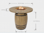 Tavolo braciere a botte con fuoco a gas – Arredo da esterno effetto legno - immagine 2