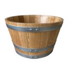 Seau à glaçons artisanal en demi-tonneau de bois