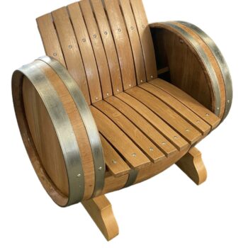 Canapé-fauteuil en douelles cintrées de fût de vin