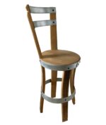 Sedia alta in botte di rovere riciclato – artigianale - immagine 2