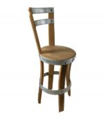 Sedia alta in botte di rovere riciclato – artigianale - immagine 4