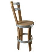 Sedia alta in botte di rovere riciclato – artigianale - immagine 5
