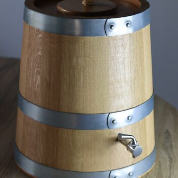 Vinaigrier en chêne 3/6/10 litres avec robinet bois et trappe