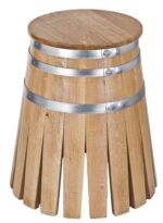 Sgabello in rovere riciclato verniciato – Stile botte artigianale - immagine 2