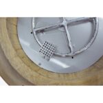 Détail du foyer à gaz avec écran de protection en verre