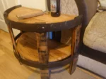 Tavolino d'appoggio in coperchio di botte da whisky – Rovere rustico artigianale - immagine 2