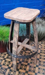 Sgabello alto in botte da whisky – Rovere massello artigianale - immagine 7