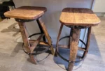 Sgabello alto in botte da whisky – Rovere massello artigianale - immagine 4