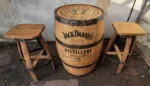 Sgabello alto in botte da whisky – Rovere massello artigianale - immagine 5
