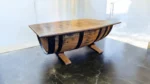 Tavolino in botte da whisky – Rovere rustico e stile industriale - immagine 3