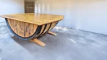 Tavolino in botte da whisky – Rovere rustico e stile industriale - immagine 2