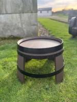 Table tonneau de jardin en fût de vin recyclé personnalisée