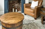 Tavolino mezza botte in rovere massello – Mobile artigianale - immagine 4