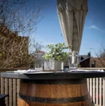 Tavolo a botte da esterno – Botte da whisky con piano in polybois - immagine 6