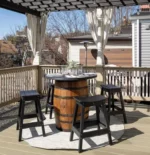 Tavolo a botte da esterno – Botte da whisky con piano in polybois - immagine 4