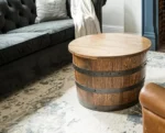 Tavolino mezza botte in rovere massello – Mobile artigianale - immagine 3