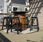 Tavolo a botte da esterno – Botte da whisky con piano in polybois - immagine 2