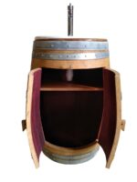 Lavabo rustique avec meuble vasque tonneau en chêne